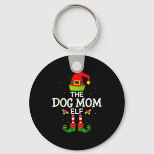 The Dog Mom Elf Christmas Family Matching Pajama M Keychain
