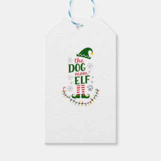 The Dog Mom Elf Xmas Funny Dogs lover Christmas Do Gift Tags
