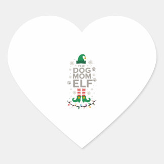 The Dog Mom Elf Xmas Funny Dogs lover Christmas Do Heart Sticker