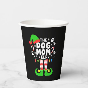 The Dog Mom Elf Xmas Funny Dogs lover Christmas Do Paper Cups