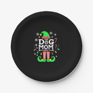 The Dog Mom Elf Xmas Funny Dogs lover Christmas Do Paper Plate