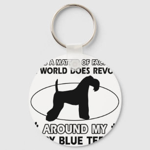 The dog revolves around my KERRY BLUE TERRIER Keychain