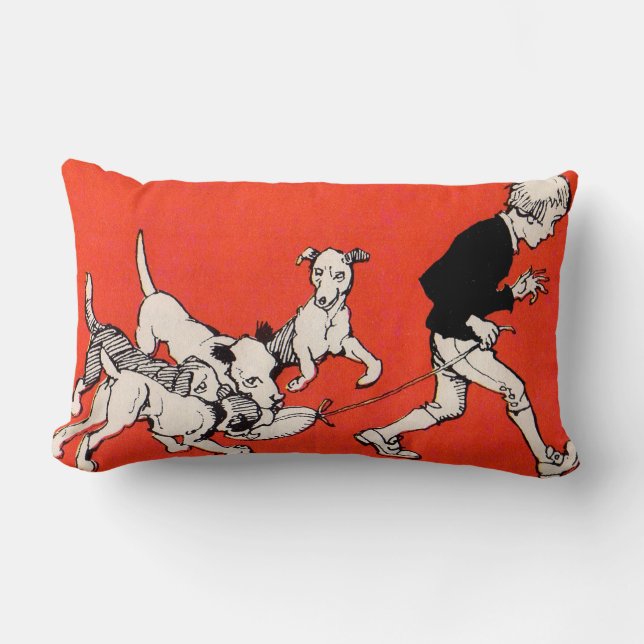 the dog walker lumbar pillow (Front)