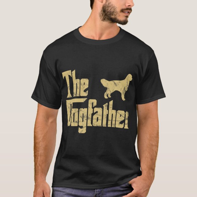 The Dogfather Golden Retriever Funny Dog Owner Gif T-Shirt (Front)