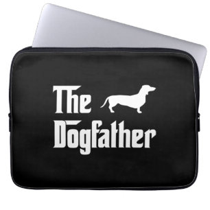 The Dogfather Mens Dachshund Dog Lovers Laptop Sleeve