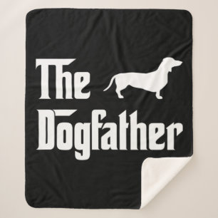 The Dogfather Mens Dachshund Dog Lovers Sherpa Blanket