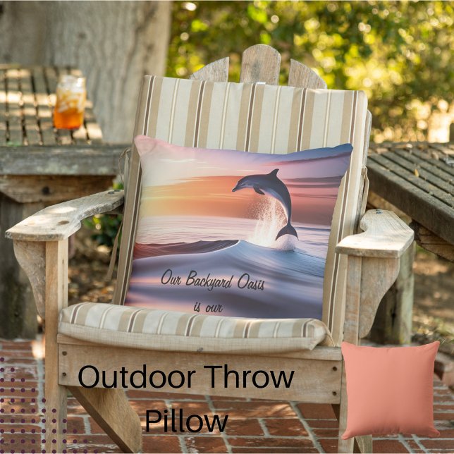 The Dolphin is Playing.  Outdoor Pillow (Creator Uploaded)