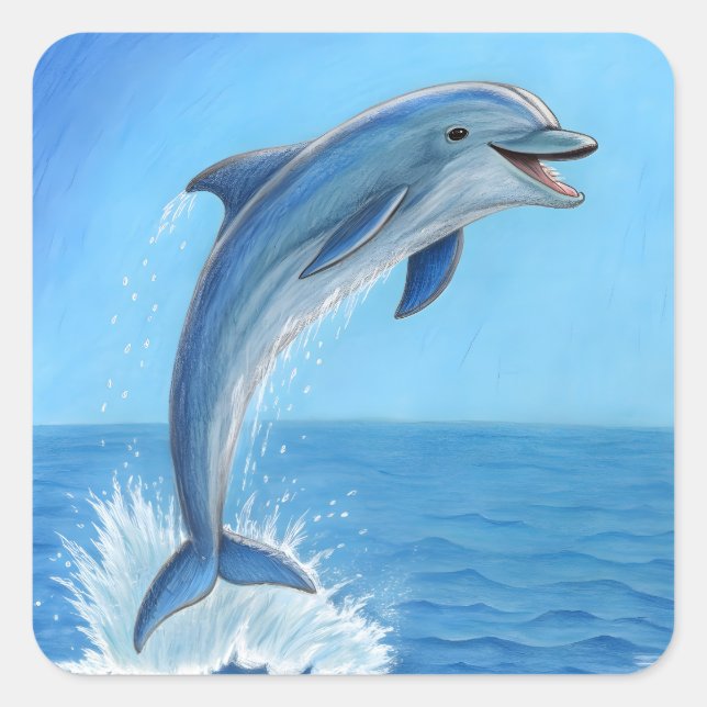 The Dolphin’s Silent Dance Square Sticker (Front)