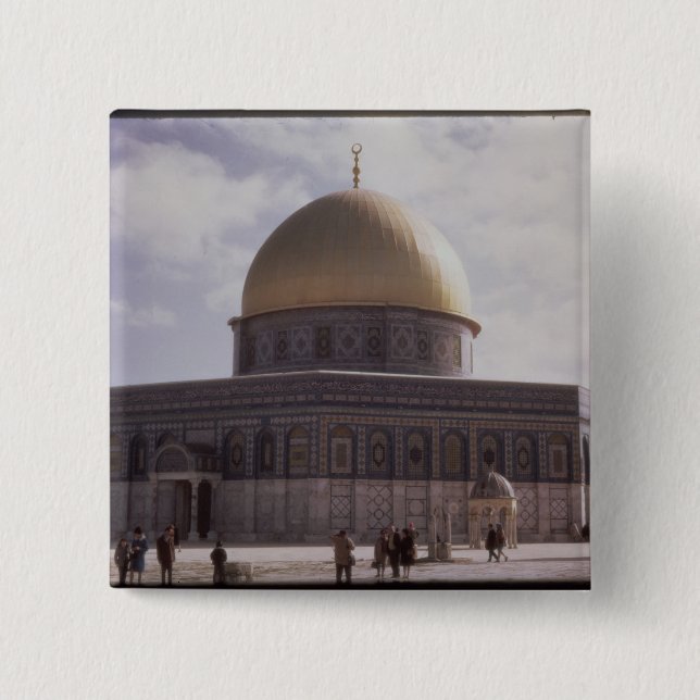 The Dome of the Rock, built AD 692 2 Inch Square Button (Front)
