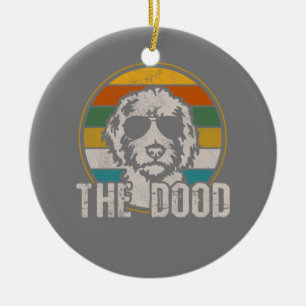 The Dood Vintage Goldendoodle Golden Doodle Dog Ceramic Ornament