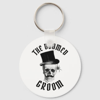 The doomed groom funny Gothic wedding skull  Keychain