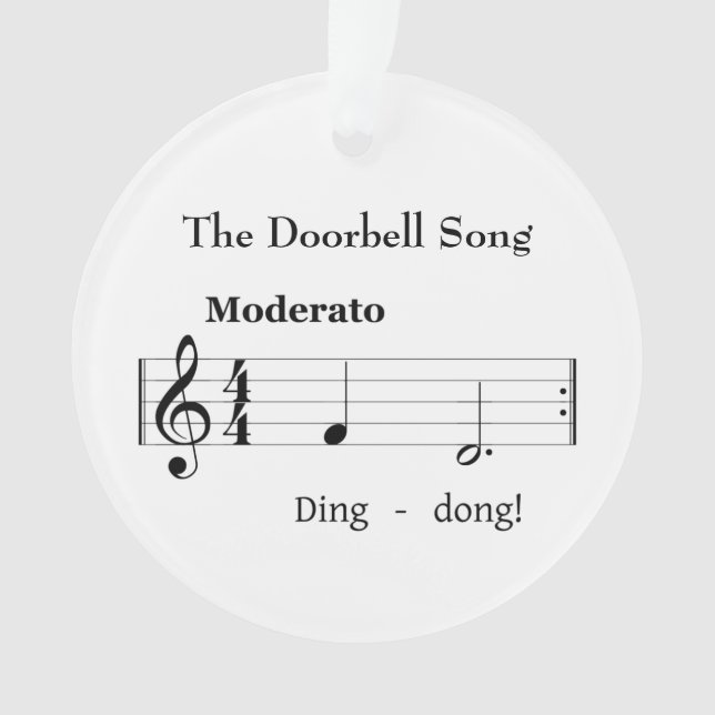 The Doorbell Song Humourous Music Score Ornament (Front)
