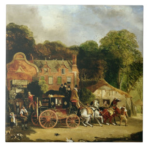 The Dorking and London Royal Mail leaving the 'Mar Tile