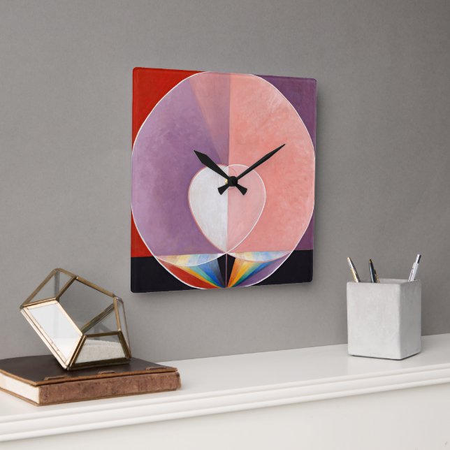 The Dove, No.2. by Hilma af Klint Square Wall Clock (Office)