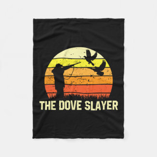 The Dove Slayer Vintage Retro Dove Hunting  Fleece Blanket