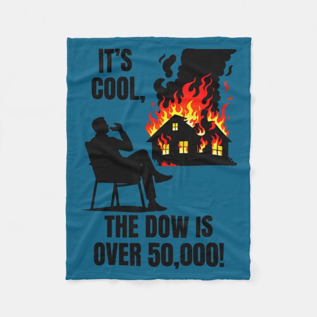 The dow is over 50,000! meme  fleece blanket (Front)