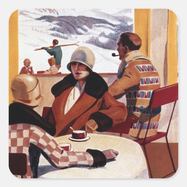 The Downhill Club Promotional Poster Square Sticker (Front)