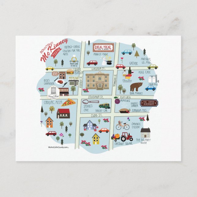 The Downtown McKinney Texas postcard (Front)