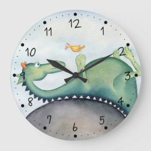 The dragon and the bird large clock