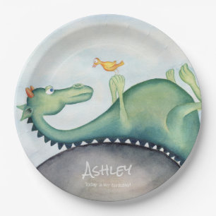 The dragon and the bird paper plate