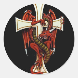 The Dragon and The Cross Classic Round Sticker