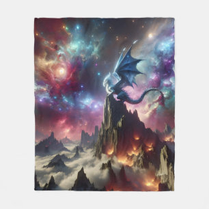 The Dragon and The Stars Fleece Blanket