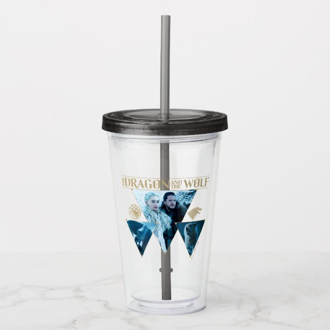 The Dragon and The Wolf Daenerys & Jon Graphic Acrylic Tumbler (Front)