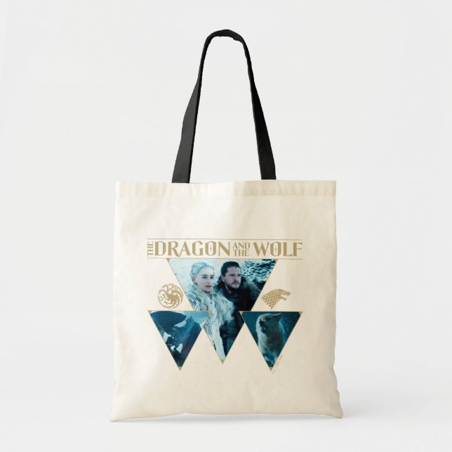 The Dragon and The Wolf Daenerys & Jon Graphic Tote Bag (Front)