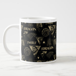 The Dragon and The Wolf Daenerys & Jon Pattern Large Coffee Mug