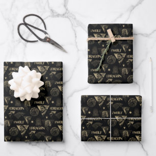 The Dragon and The Wolf Daenerys & Jon Pattern Wrapping Paper Sheet