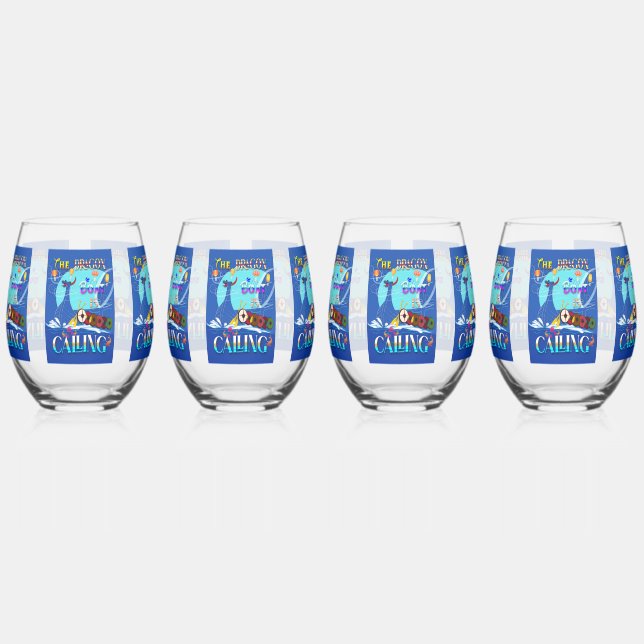 The Dragon Boat Is Calling Stemless Wine Glass (Left)