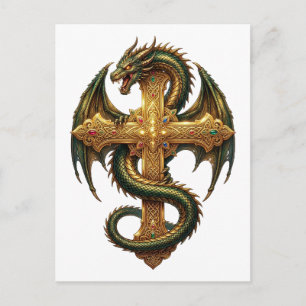 The Dragon Entwined Around the Cross-Your Guardian Postcard