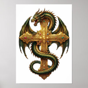 The Dragon Entwined Around the Cross-Your Guardian Poster