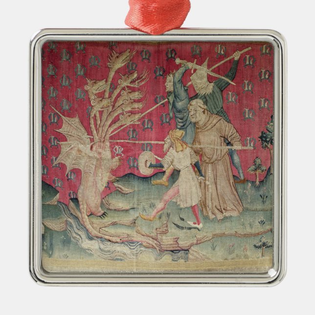 The Dragon Fighting with the Servants of God Metal Ornament (Front)