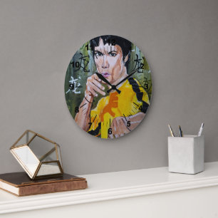 The Dragon Painting by Alfred Fox Large Clock