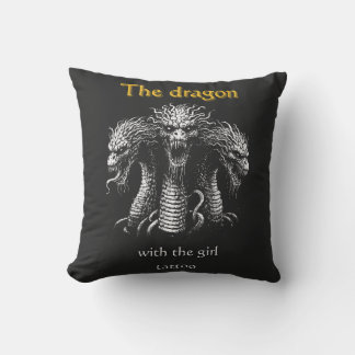 The Dragon with the Girl Tattoo – Funny Dark  Throw Pillow