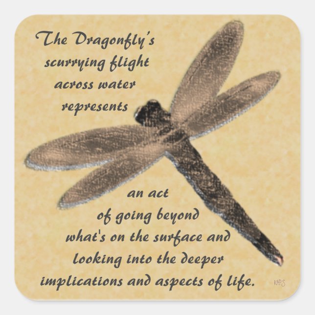 The Dragonfly's Flight Square Sticker (Front)