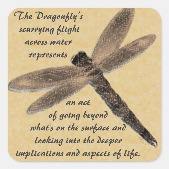 The Dragonfly's Flight Square Sticker (Front)