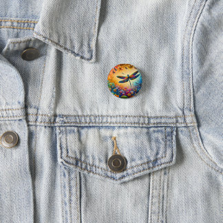 The Dragonfly's Journey  1 Inch Round Button