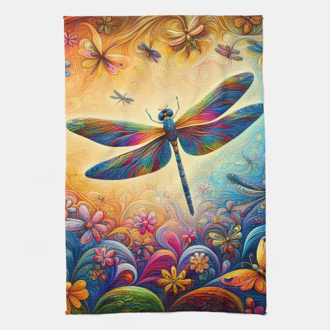 The Dragonfly's Journey  Kitchen Towel (Vertical)