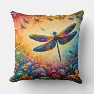 The Dragonfly's Journey Throw Pillow