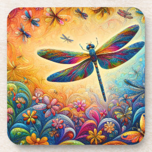 The Dragonfly's Journey Throw Pillow Coaster