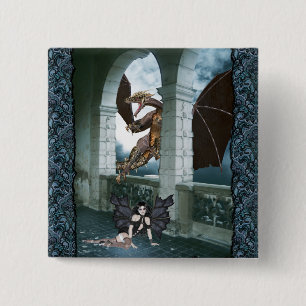 The Dragon's Lair 2 Inch Square Button