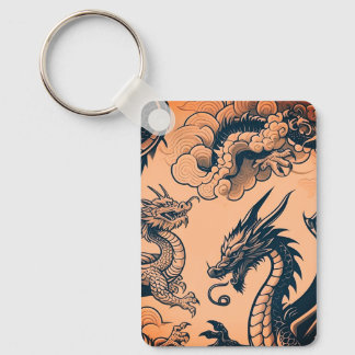 The Dragons War Orange Skies Keychain