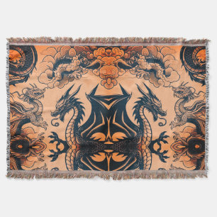 The Dragons War Orange Skies Throw Blanket
