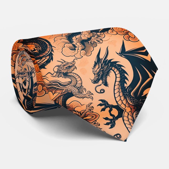 The Dragons War Orange Skies Tie (Rolled)