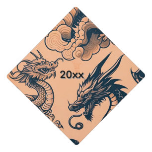 The Dragons War Orange Skies w/ Year Graduation Cap Topper