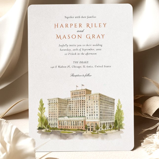 THE DRAKE Chicago Wedding Invitation (Creator Uploaded)