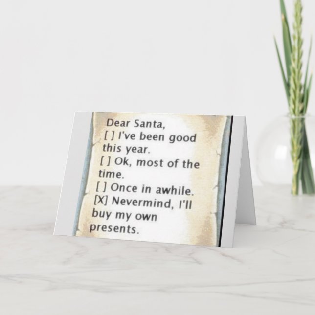 **THE DREADED NAUGHTY LIST AGAIN** CHRISTMAS CARD (Front)