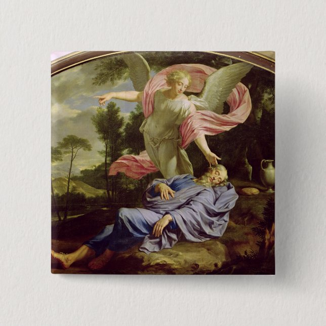 The Dream of Elijah, 1650-55 2 Inch Square Button (Front)